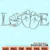 Love with baby hand and feet svg