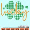 Lucky buffalo plaid clover svg