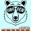 Mama bear face with sunglasses svg