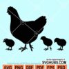 Mama hen with chics svg