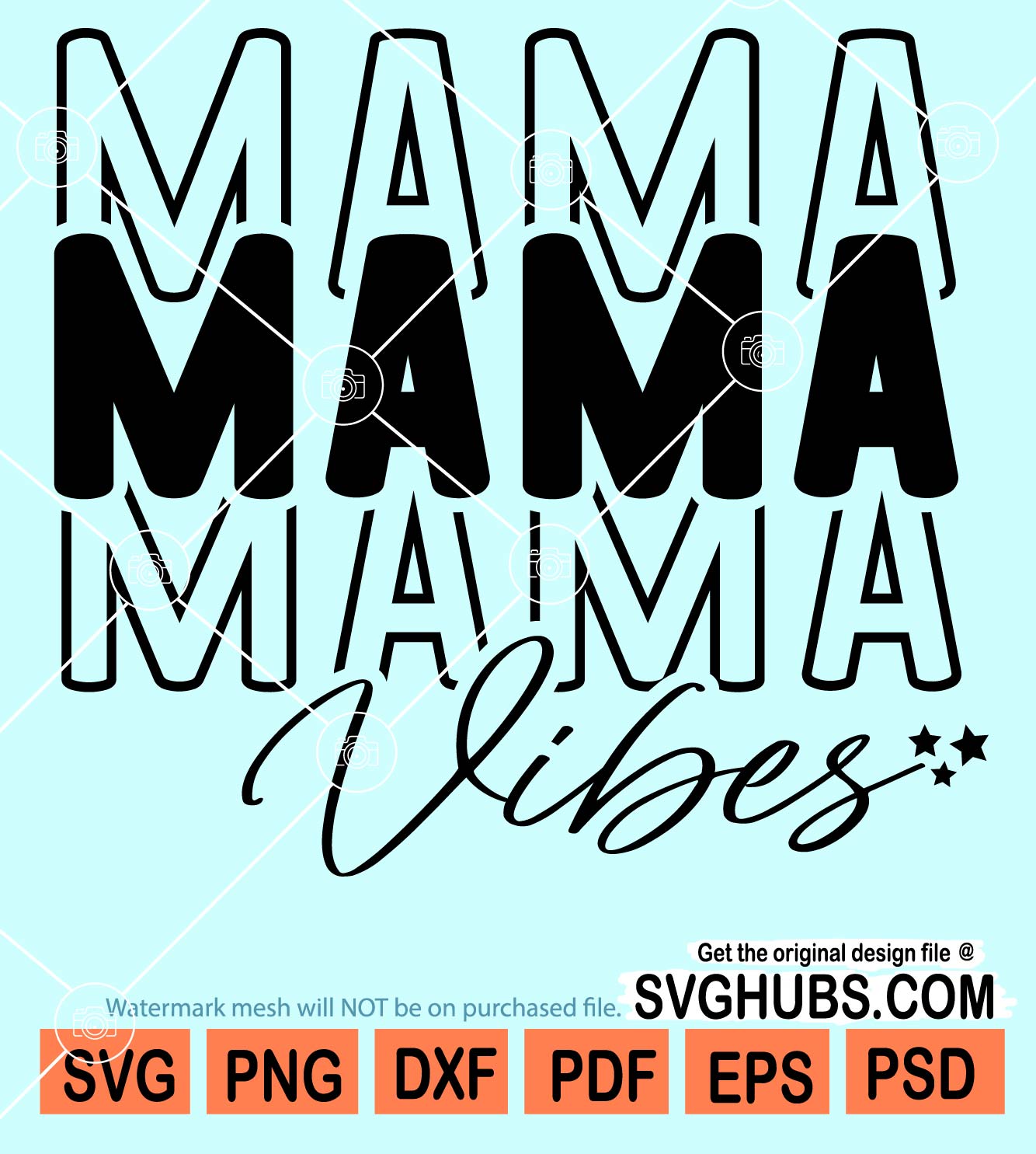 Mama Vibes Retro Svg Groovy Mama Vibes Svg Stacked Mama Svg Vintage
