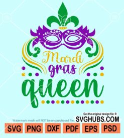Mardi gras queen svg