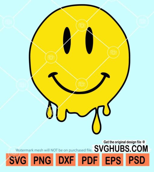 Melting smiley face svg