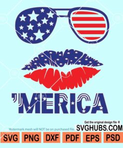 Merica lips and sunglasses svg