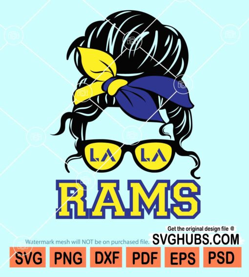 Messy bun Team Rams svg