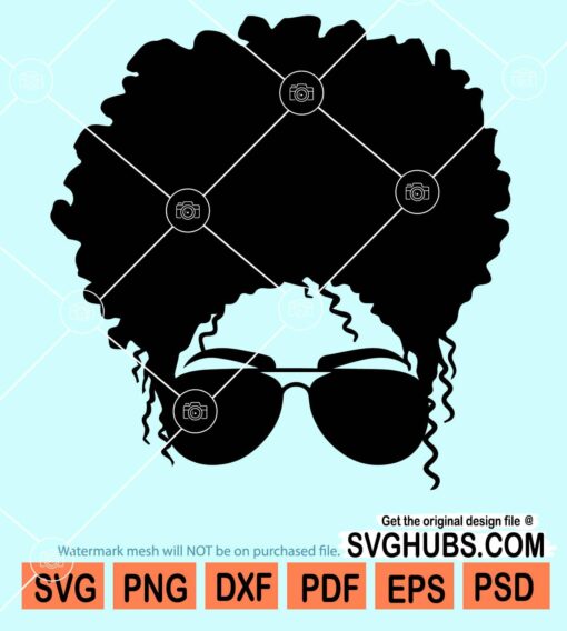 Messy bun sunglasses svg