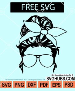 Messy bun with bandana SVG free