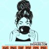 Messy bun with coffee svg