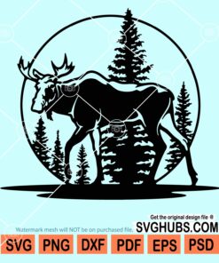 Moose wildlife stencil svg