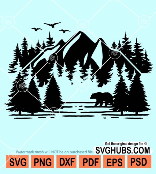 Mountain bear svg