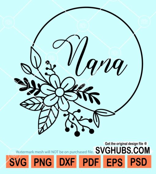 Nana floral wreath svg