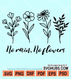 No rain no flowers svg