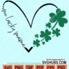 One lucky mom clover heart svg