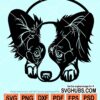 Papillon lying dog svg