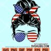 Patriotic messy bun svg