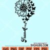 Peace butterfly sunflower svg