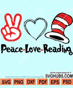 Peace love reading svg