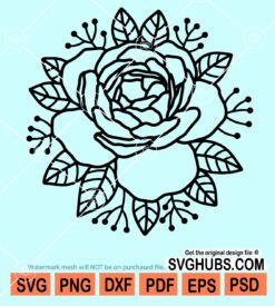 Peony flower svg