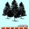 Pine trees silhouette svg