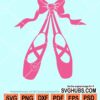 Pink ballet shoes with bow svg
