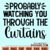 Probably watching you through the curtains svg