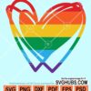 Rainbow Gay pride heart svg