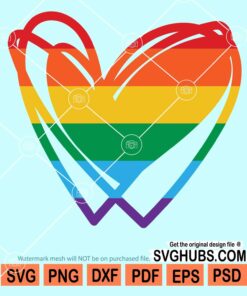 Rainbow Gay pride heart svg