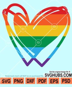 Rainbow Gay pride heart svg
