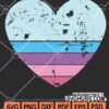 Retro heart rainbow clipart svg