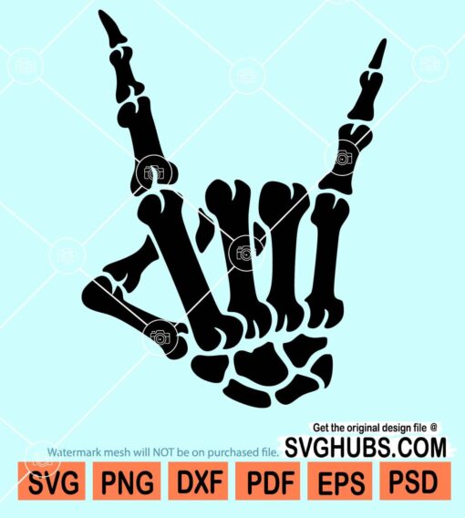 Rock skeleton hand symbol SVG