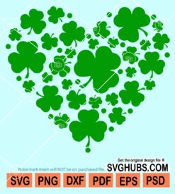 Shamrock heart svg