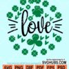 Shamrock love svg