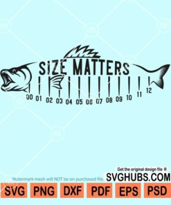 Size matters fishing ruler svg