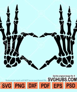 Skeleton hands heart symbol svg