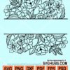 Split floral border svg