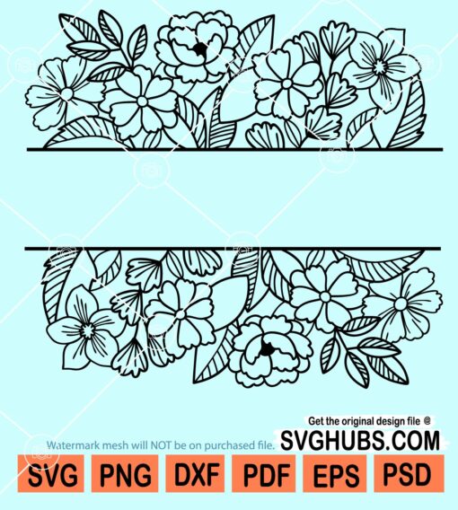 Split floral border svg