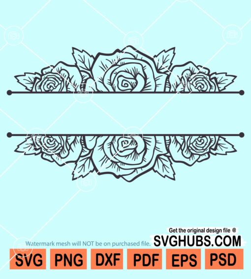 Split floral monogram svg