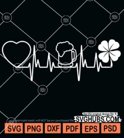 St. Patricks Heartbeat svg
