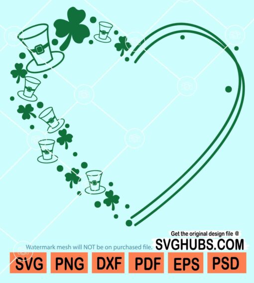 St. Patrick's day heart svg