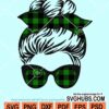 St. Patrick's day messy bun svg