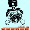 St. Patricks day pug with leprechauns hat svg