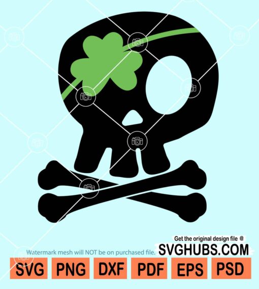 St. Patrick's day skull svg