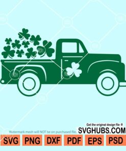 St. Patrick's truck with clovers svg