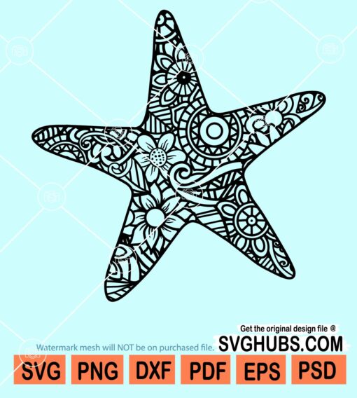 Starfish mandala svg