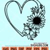 Sunflower heart svg