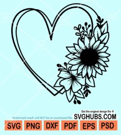 Sunflower heart svg