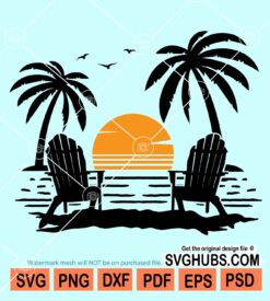 Sunset Beach Scene svg