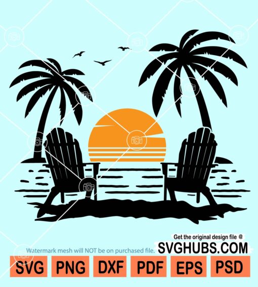 Sunset Beach Scene svg