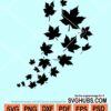 Swirl of falling maple leaves svg
