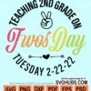 Teaching 2nd grade on twosday svg